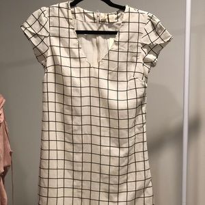 White & Black Print Dress